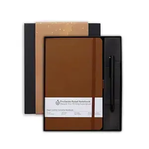 2IN1 Corporate gifts Executive Diary Gift Set | A5 160 Pages PU Leather Notebook + Stylish Pen with Stylus | All Packed in a Beautifully packaged in an Elegant Gift Box (Brown)