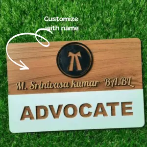 Customized Advocate Wooden Acrylic Name Plate | advocate