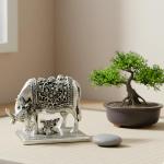 999 Pure Silver Plated Kamdhenu Cow Idol | 2.5 inch Vastu Home Decor for Pooja Room & Mandir
