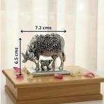 999 Pure Silver Plated Kamdhenu Cow Idol | 2.5 inch Vastu Home Decor for Pooja Room & Mandir