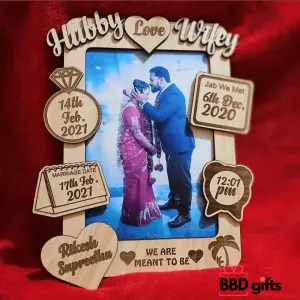 Customized Hubby Wifey Engraved Frame | Gift for couples