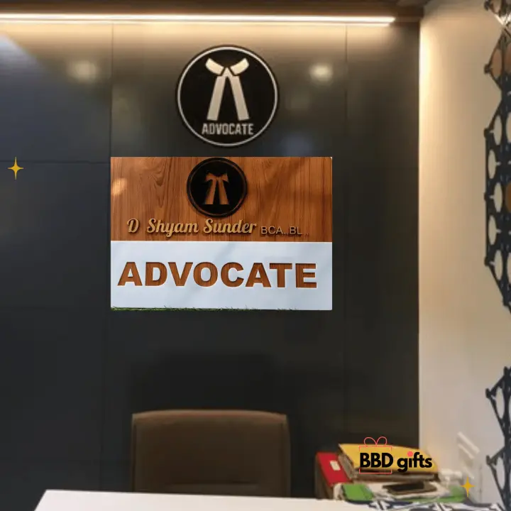 Customized Advocate Wooden Acrylic Name Plate | advocate