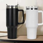 Stainless Steel Vacuum Insulated Tumbler with Lid and Straw for Water, Iced Tea or Coffee, Smoothie and More, Cream , 40 oz
