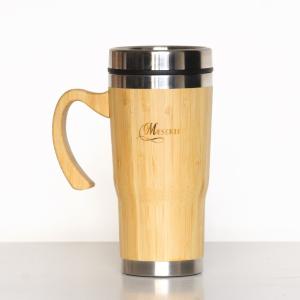 Sustainable Living Premium Bamboo Wooden Finish Stainless Steel Thermal Coffee & Tea Travel Mug